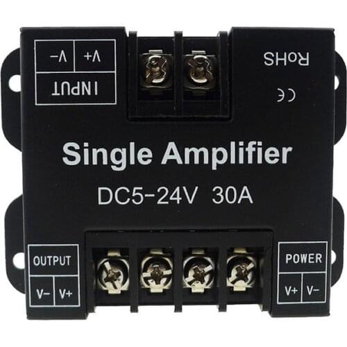 30A LED Strip Amplifier DC5-24V Single High Speed Amplifier for Single Colour LED Strip Power Repeater Console Controller