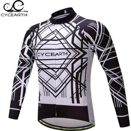 CYCEARTH 2017 Cycling Jersey Long Sleeve Bicycle Cycling Clothing Riding Shirt Maillot Ropa De Ciclismo Breathable CELJ008