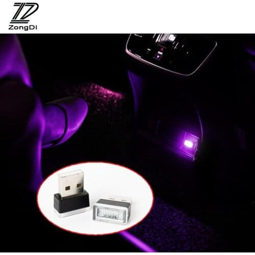 ZD NEW 1PC Car USB Atmosphere LED Lamp For VW Passat B6 B5 B7 Ford Focus 2 3 Kia Rio Lada Mazda cigarette lighter Accessories