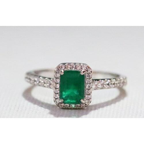 18K Ring for Women Natural topaz Diamond with Diamond Jewelry Anillos De Bizuteria Anillos Mujer Gemstone Rings Box prasiolite