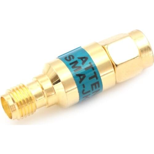 1PCS New 6GHz 50ohm 20dB Golden Attenuator 2W SMA-JK Male to Female RF Coaxial Attenuator