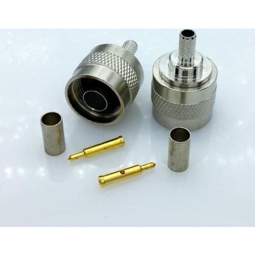 10pcs/lot RF Adapter N Type Connector Male Plug For RG58 RG142 RG400 LMR195 Cable Straight N Type Connector
