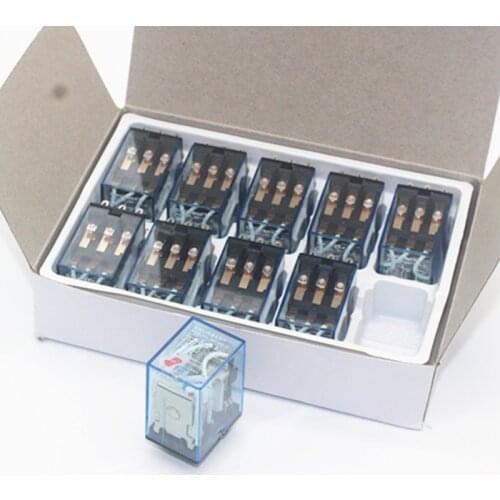 10PCS Micro Mini Relay HH53P MY3NJ MY3 11-Pin DC12V/DC24V/DC110V/AC220V Coil General Purpose Intermediate Electromagnetic