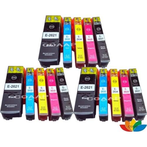 15pcs T2621 T2631 T2635 Compatible Ink Cartridge for EPSON XP520 XP600 XP605 XP610 XP615 XP620 XP625 XP700 XP710 XP720 XP800