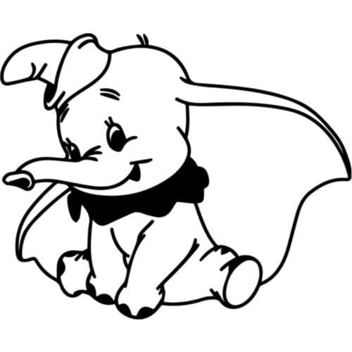 15cm*12.2cm Dumbo The Elephant Fashion Animal Car Sticker Vinyl Decal Black/Silver S3-6581
