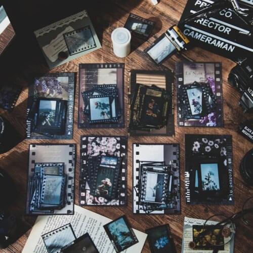 30Pcs/Pack Vintage INS Flowers Movie Sticker DIY Craft Scrapbooking Album Junk Journal Planner Film Fragment Decorative Stickers