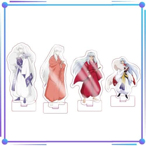 Anime Inuyasha Sesshoumaru Higurashi Kagome Miroku Acrylic Stand Figure Modal Plate Display Cosplay Tabletop Decor Xmas Gifts