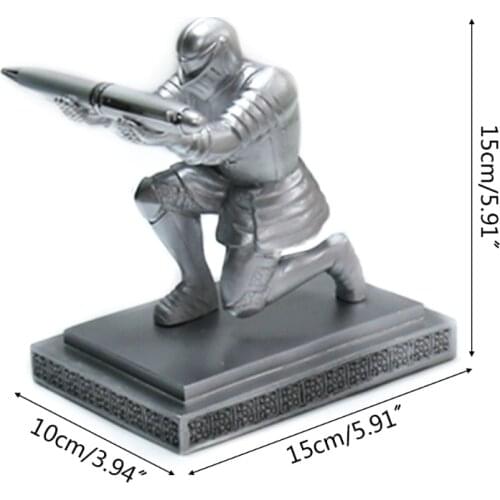 YYDS Executive Knight Pen Holder Armor Hero Pen Stationery Resin Display Supplies Office Stationery Desk Storage Accessories