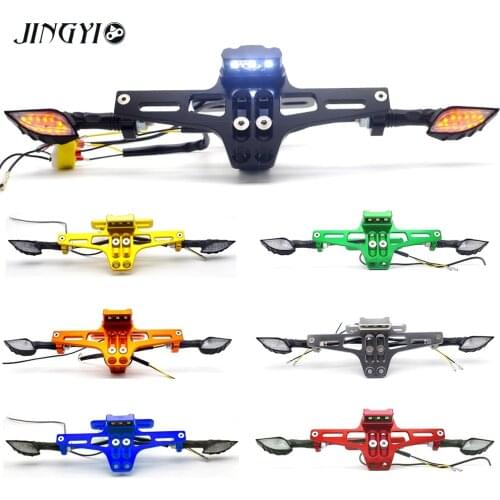 CNC Motorcycle License Plate Holder&Turn Signal Light for 300 Motorcycle License Plate Honda Cbf 600 Kymco Ak 550 #EJ379