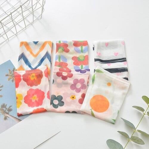 Long Gloves Cover Arm UV Sleeves Floral Print Running Cycling Sunscreen Protection Women Arm Warmers Half Finger Sleeves