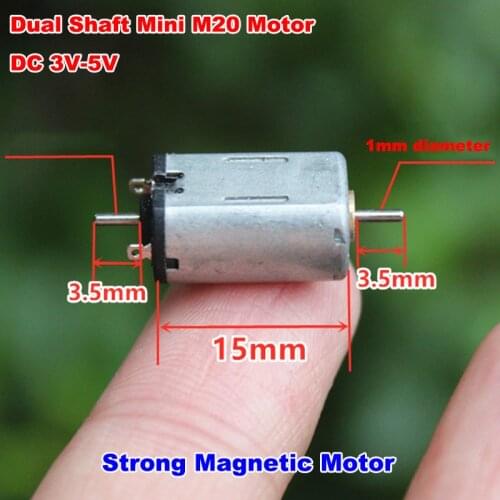 Dual Shaft FF-M20 DC 3V-5V 3.7V 10000RPM High Speed Micro Mini 8mm*10mm Strong Magnet Electric Motor Engine RC Toy Car Model