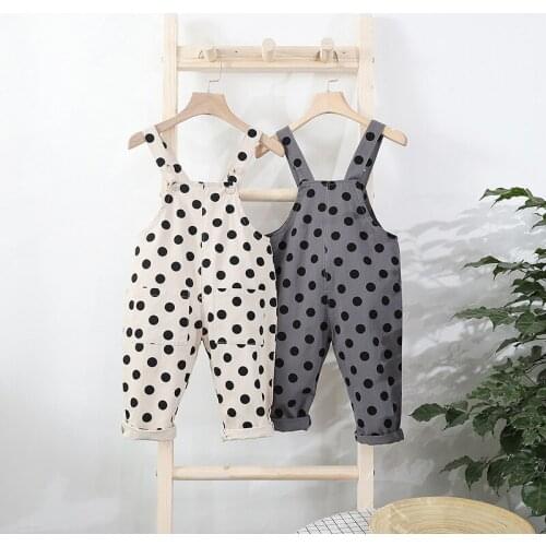 Boys' Pants 2020 Spring New Childrens Clothing Baby Boys Girls Overalls Toddler Girls Polka Dot Jumpsuits Pants Baby Trousers