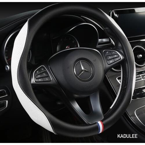 KADULEE Microfiber Leather Car Steering Wheel Cover For Renaults Duster Megane 2 3 koleos Logan sandero Scenic 2