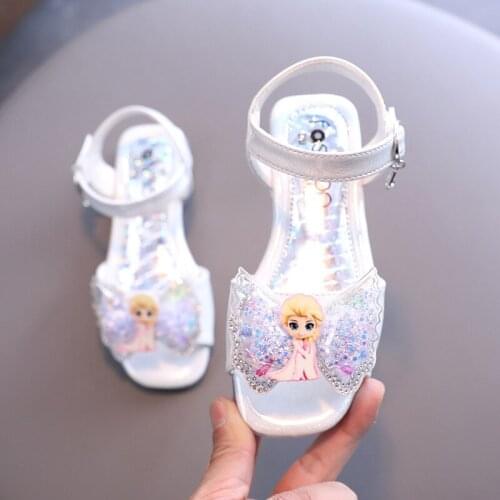 Disney Summer Frozen Girls Princess Cartoon Sandals Fashion Elsa Kids Beach Shoes For School Girl