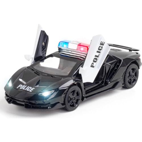 1:32 TY LP770-4 Police Toy Diecast Alloy Car Model Diecasts Toy Vehicles Car Model Sound Light Collection Toys for Children Gift