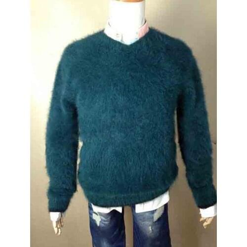 Men New genuine mink cashmere sweater pullovers mink sweater free shipping 035
