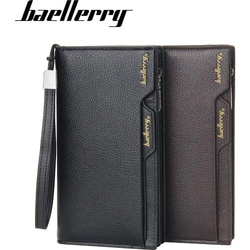 Fashion Mens Long Wallet Multi-card Position Clutch Top Quality PU Leather Purse Card Holders Handbag