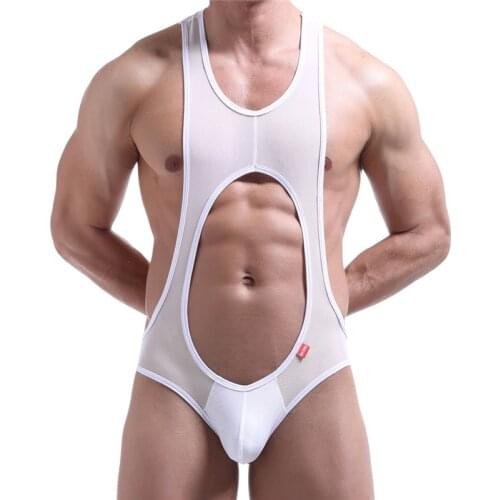 Mens Jumpsuit Wrestling Undershirts Sexy Mens Bodybuilding Singlet Bikini Jumpsuit Suspender Sexy Underwear Bodysuits