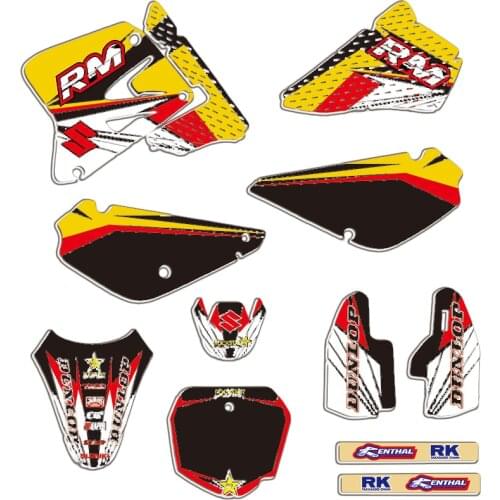 Team Custom Graphic Background Sticker Decal Kit For Suzuki RM85 RM 85 2017 2016 2015 2014 2013 2009 2010 2008 2007 2012 2001