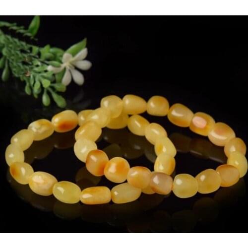 Natural yellow beeswax bracelet for women and men браслеты на руку amber single circle bracelet, fashion jewelry gift