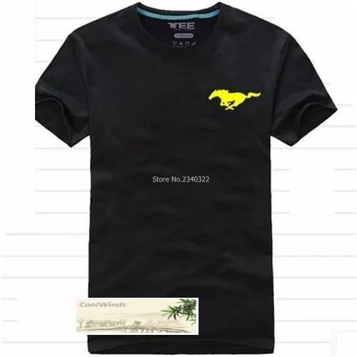 New arrival summer man woman mustang T-shirts cotton Casual tShirt tops solid colour T shirt