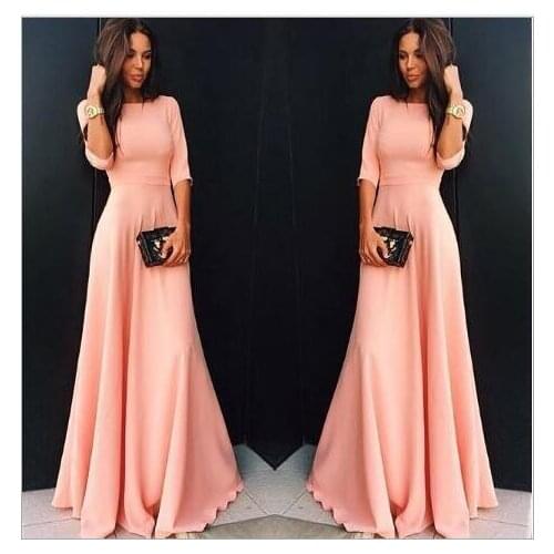 Dress Women Summer summer new 7 minutes sleeve Europe United States clothing maxi Dresses Casual Vestidos ZXP035