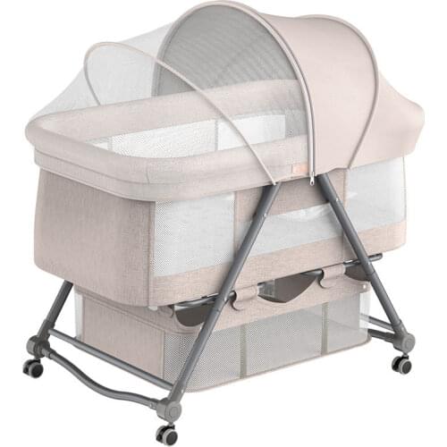 Portable Portable Baby Crib Foldable Height Adjustment Stitching Bed Baby Cradle Bed Baby Bassinet Baby Beds Baby Swing