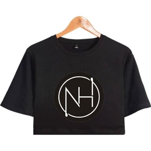 Niall Horan print autumn and Spring Summer Holiday youthful vitality Women/girl sexy bare midriff Streetwear Casual Style