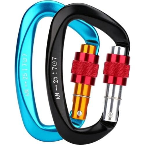 25KN Professional Climbing Carabiner D Shape Climbing Buckle Lock Security Safety Lock Outdoor Climbing Equipment Accessories