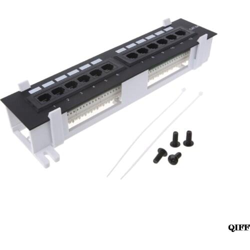 Drop Ship&Wholesale 12 Port CAT5 CAT5E Patch Panel RJ45 Networking Wall Mount Rack Mount Bracket APR29