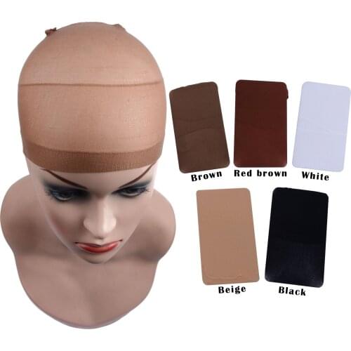 36pcs(18bag)Good Quality Deluxe Wig Cap Hair Net For Weave Hair Wig hairnets Stretch Mesh Wig Cap For Making Wigs Free Size
