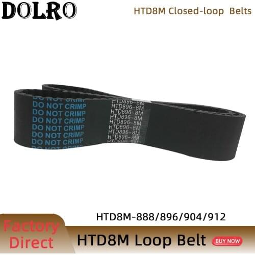HTD 8M synchronous belt C=888/896/904/912width 15/20/25/30/40/50mm Teeth 111 112 113 114 HTD8M Timing Belt 856-8M 864-8M 872-8M