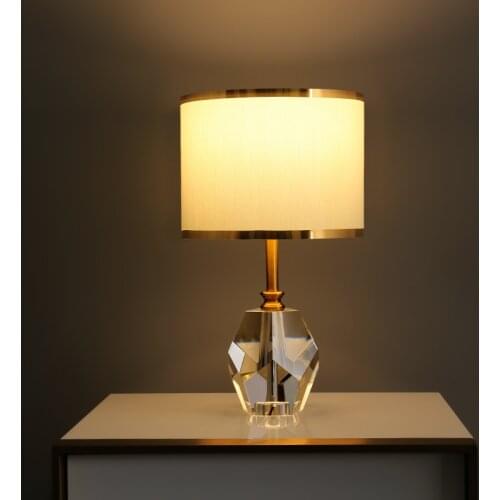 Modern American Light Luxury Tea Table Crystal Table Lamp For Living Room Bedroom Bedside Lamp Study Room Decoration Night Light
