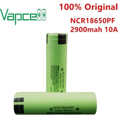 Vapcell 100% Original 18650 battery 2900mAh 10A rewrapped 18650PF rechargeable batteries cell for flashlight free shipping