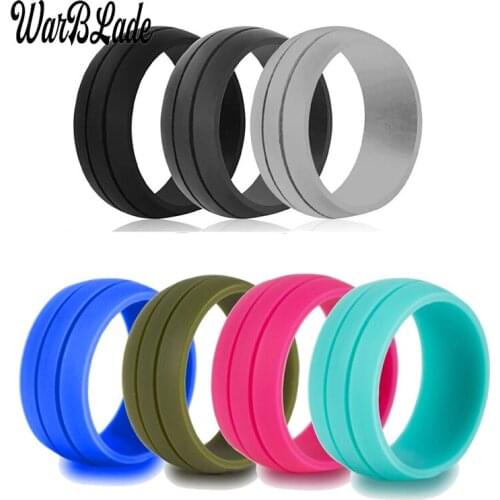 WBL New 7pcs/set 6-12 Size Hypoallergenic Crossfit Flexible Rubber Rings 8mm Silicone Finger Rings For Men Women Wedding Gift