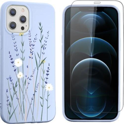 Case and Tempered Glass Screen Protector For Xiaomi Redmi Note 9 Pro Max 10 Pro 9s 10s Mi 11 Lite Poco X3 NFC Flower TPU Cover