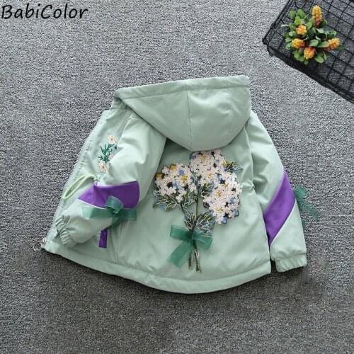 Autumn And Winter Girls Clothes Warm And Velvet Padded Jacket Waist Jacket Big Childrens Windbreaker Hooded Jacket