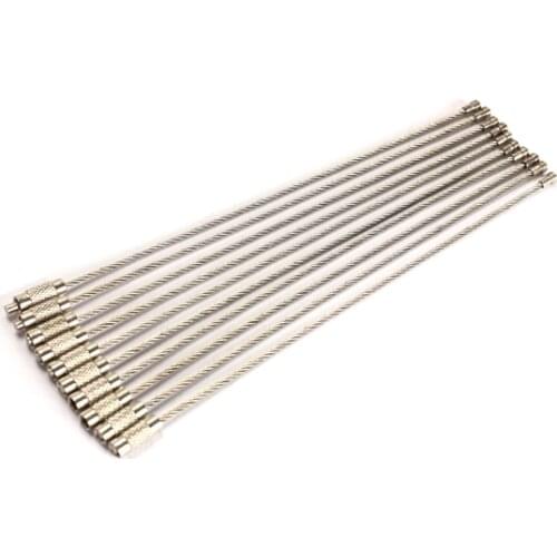 10Pcs Stainless Steel Wire Keychain Cable Key Ring for Outdoor Hiking High Qulaity Steel Cable Key Ring Auto Accerrory Promotion