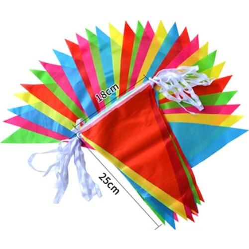 100 Meter 150 Flags Colorful Triangle String Flag Multi Colour Banner Bunting Party Event Home Garden Decora Wedding DIY Decora