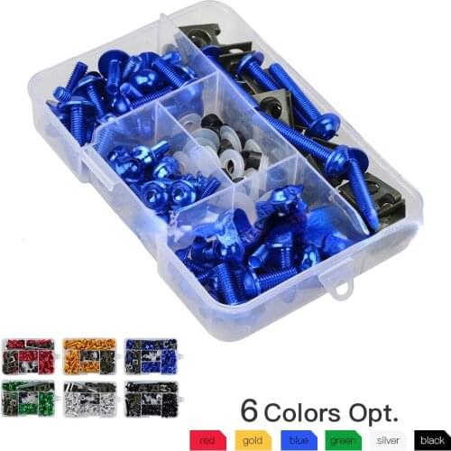 155PCS/Set Motorcycle 6 Colors Fairing Bolt Screw Nut Kits For CBR 600RR Honda Yamaha Kawasaki MV Agusta Etc