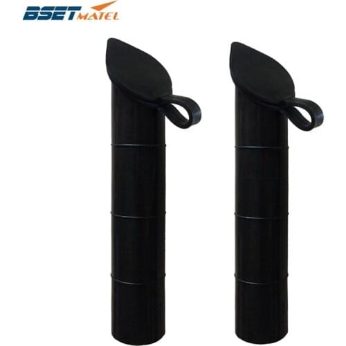 2 pieces Black color 30 degree Fishing Rod Rack holder Inner Sleeve Rod Pod Rubber Cap Tube Liner