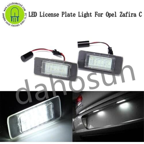 2Pcs Dahosun Rear Number Plate Lamps White LED License Plate Light Compatible with Opel Zafira C 2012-2015 Astra J Estate 2010
