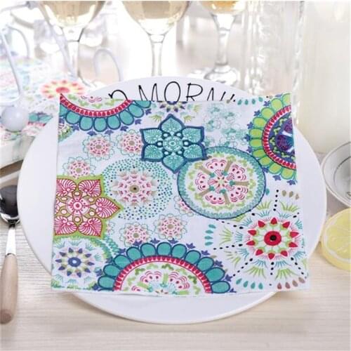 20Pcs/lot 2-Layer Wedding Decoration Decoupage Paper Napkins 100% Virgin Wood Tissue For Birthday Party Decoration Supplies