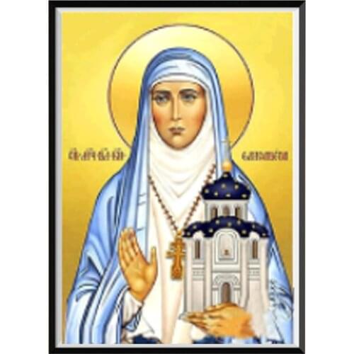 5d Diamond Painting Religious Figure Cross Stitch Style Home Decoration Round Diamond Imitation Diamond Embroidery