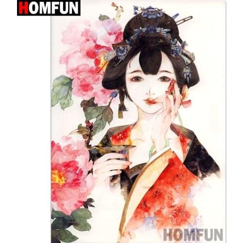 HOMFUN Full Square/Round Drill 5D DIY Diamond Painting "Beauty character" Embroidery Cross Stitch 3D Home Decor Gift A13416
