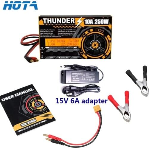 HOTA Thunder 250W 10A 300W 20A Balance Charger Discharger For DC LiPo NiCd PB 1-6s/17s Battery For RC Models Spare Parts