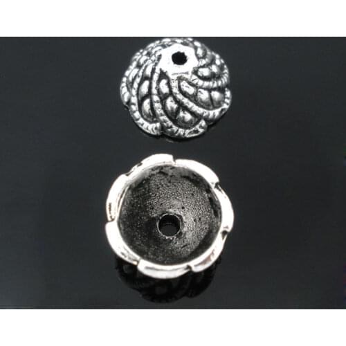 DoreenBeads 15 PCs silver color Round Beads Caps Findings Fit 9-14mm Beads new