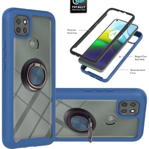 For Motorola Moto G9 Power G9 Play Case Hard PC Transparent With Ring protect Cover Case for Moto G Power Stylus Play edge S E7