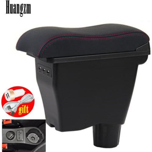 For smart fortwo armrest box universal car center console smart forfour modification double deck with USB