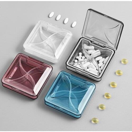 Travel Storage Box Organizer 4Grid Plastic Pill Case Dispenser For Tablets Removable Organizer For Medicines Jewelry Container